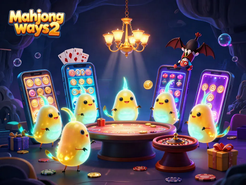 Spin reels in Mahjong Ways 2 with glowworms illuminating a vibrant casino scene