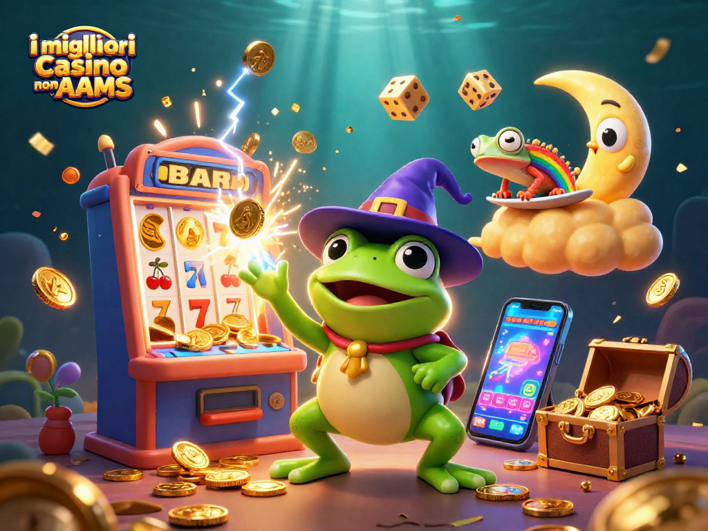 I migliori casino non AAMS: scena animata con effetti da casinò e personaggi vibranti