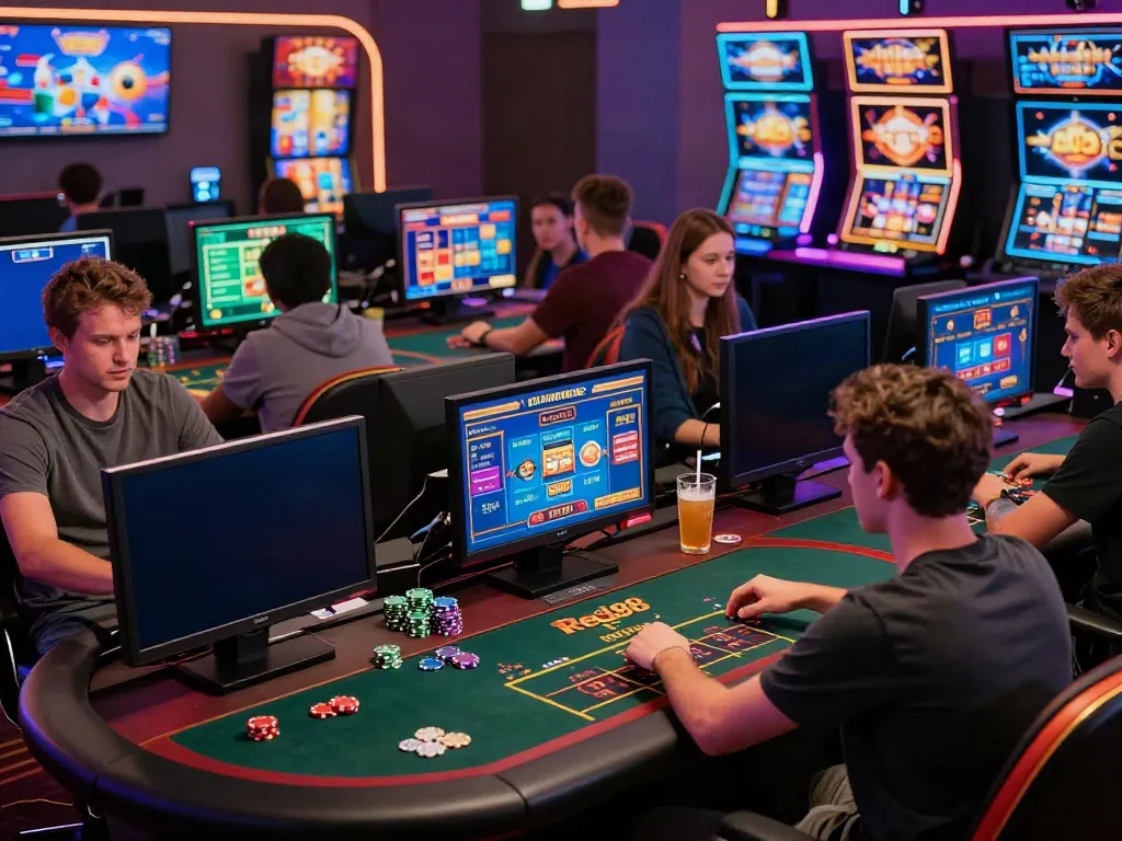 Exciting online gaming experience at red88 with diverse players engaged in casino games.