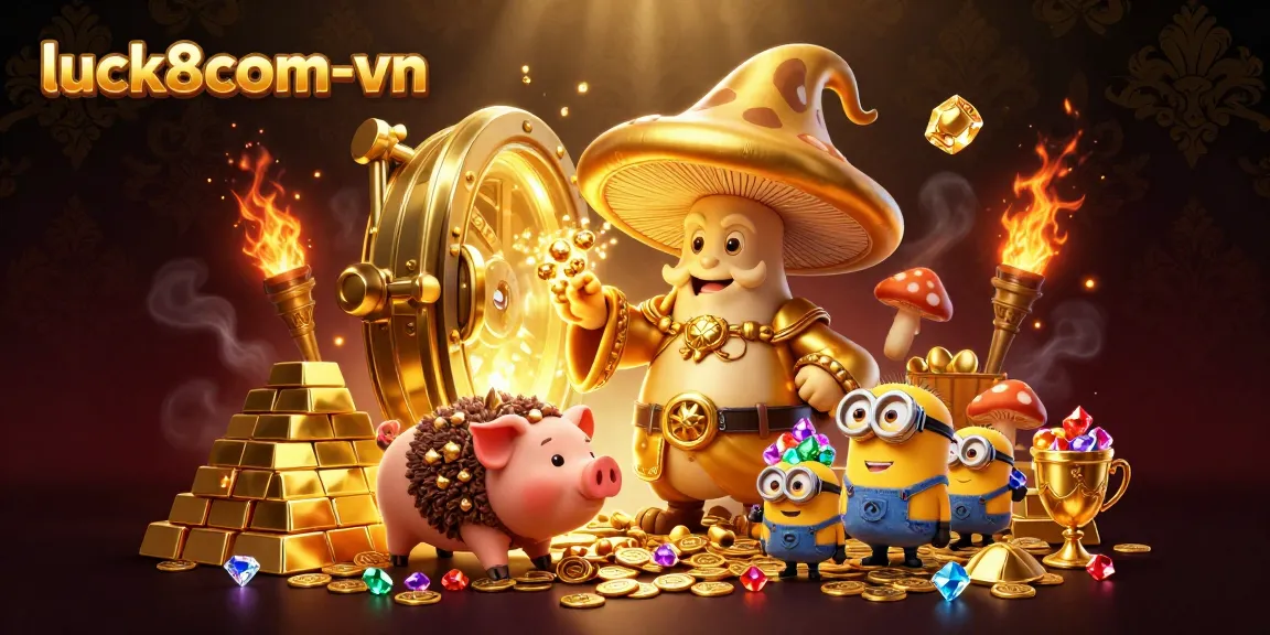 Engage with luck8com-vn's vibrant gaming universe, featuring golden magical wizard wealth creation and stunning jewels.