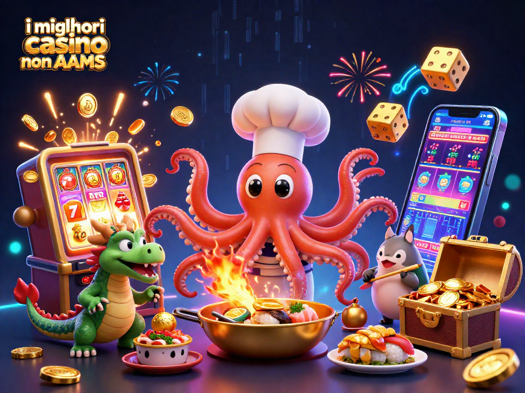 Gioca nei migliori casino non AAMS con l'illustrazione di un'effervescente scena di casinò.