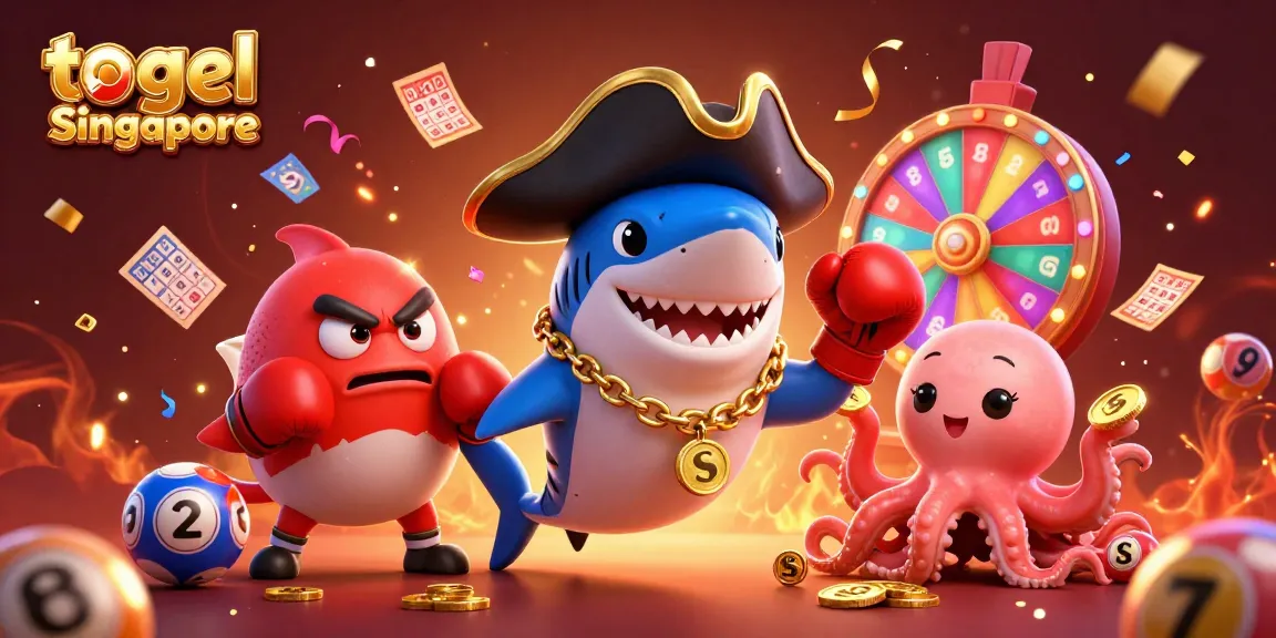 Engaging illustration of togel Singapore with vibrant characters and exciting lottery elements.
