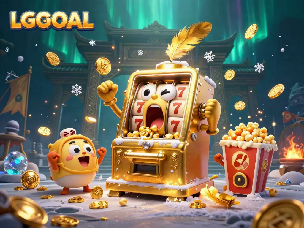 Experience LGOGOAL’s animated jackpot scene with vibrant slot machines and dynamic elements.