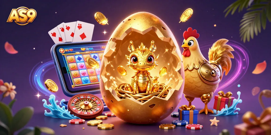 Experience the thrill of AS9 with a vibrant 3D casino illustration showcasing thrilling gaming action.