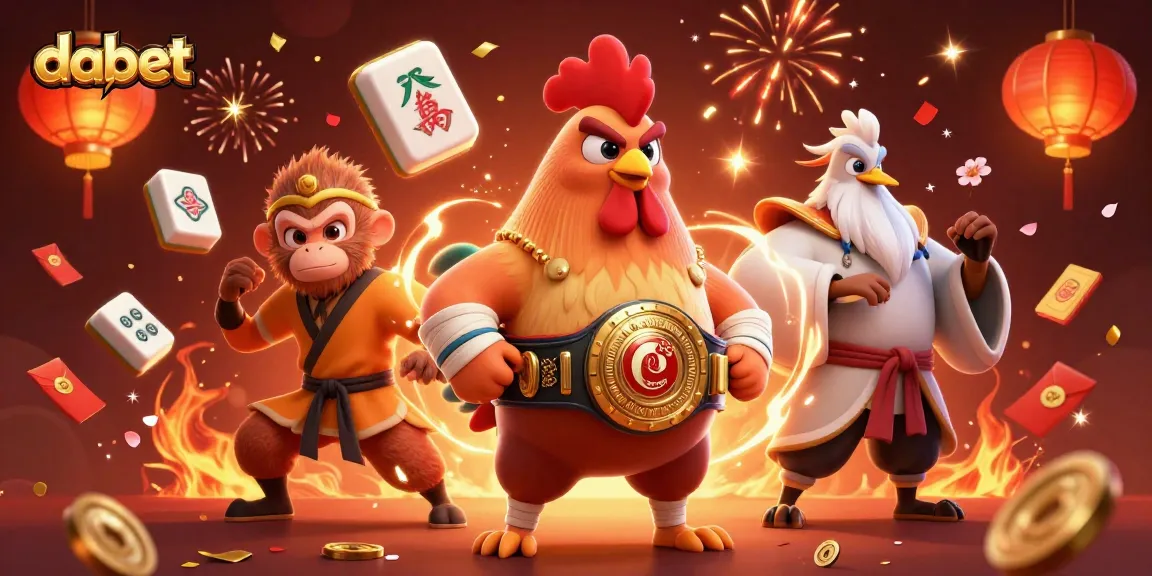 Spin the reels and win with dabet, featuring martial arts characters surrounded by celebrated gaming elements.