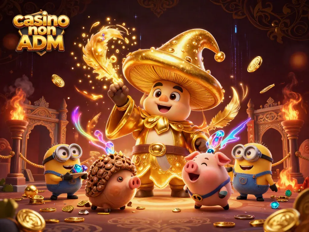 Attiva la magia nei casino non ADM con un mago dorato e un maialino cercatore di tesori.