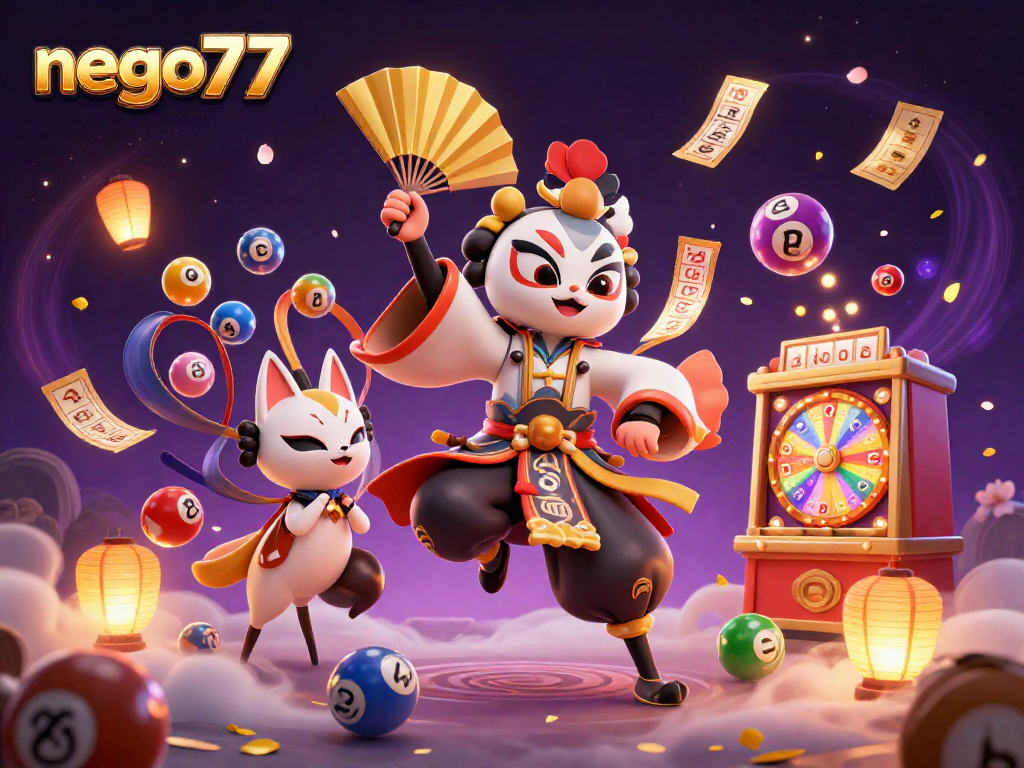 Engage with nego77's vibrant lottery action in this rich 3D illustration.