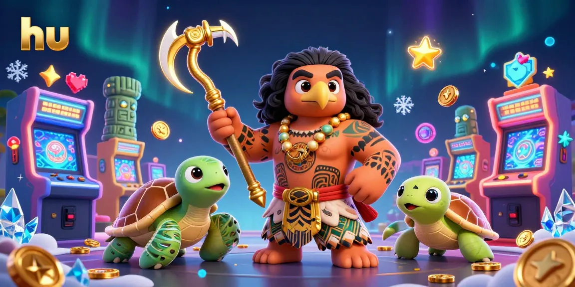 Engage in thrilling casino adventure with hu featuring a Polynesian demigod hawk, arcade games, and sparkling treasures.
