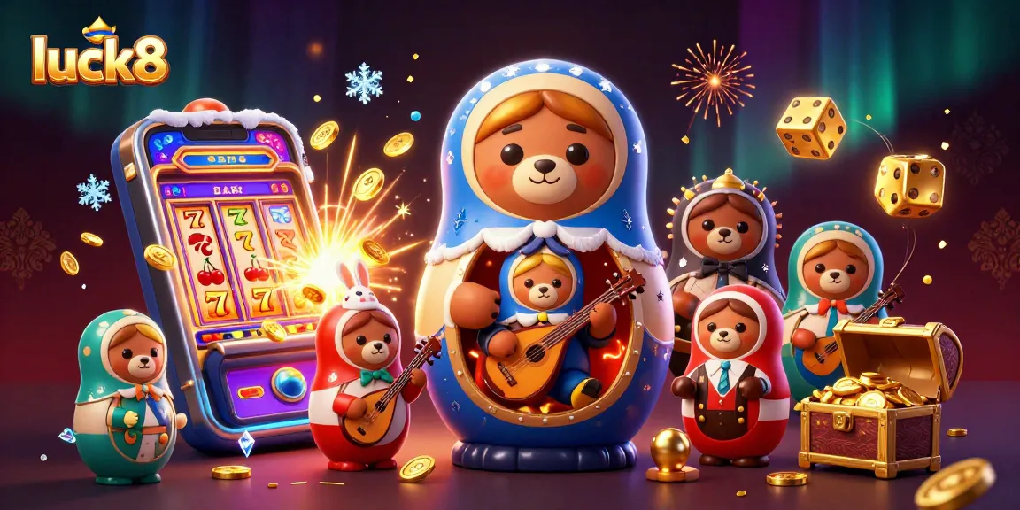 Spin the luck8 slots and see animated bears in dealer outfits amidst a jackpot explosion.