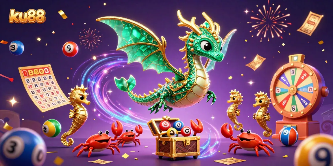 Join the exciting atmosphere of ku88 with vibrant lottery elements and magical sea creatures!