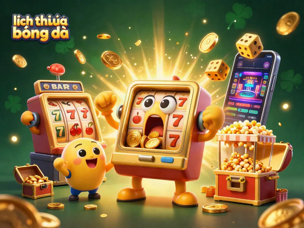 Join the excitement of lịch thi đấu bóng đá with golden slot machines celebrating jackpots!