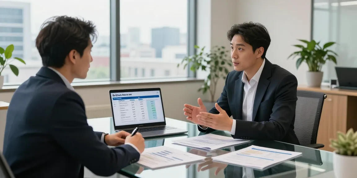 Business owner discussing British Gas business gas options with an energy advisor in a modern office setting.