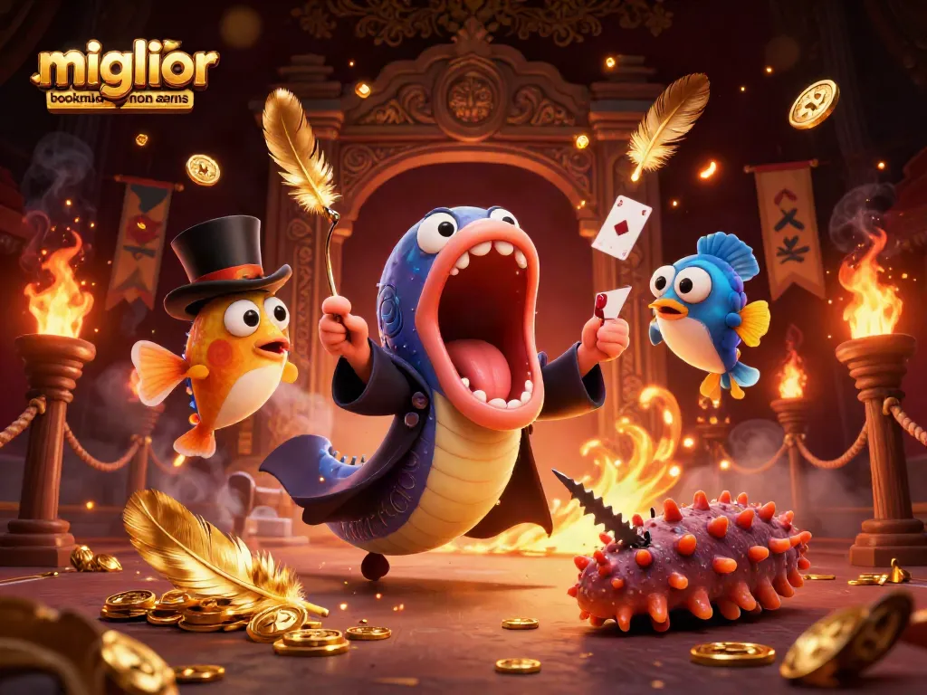 Scopri il miglior bookmaker non AAMS con un'illustrazione ricca di dettagli che coinvolge giochi e scommesse.
