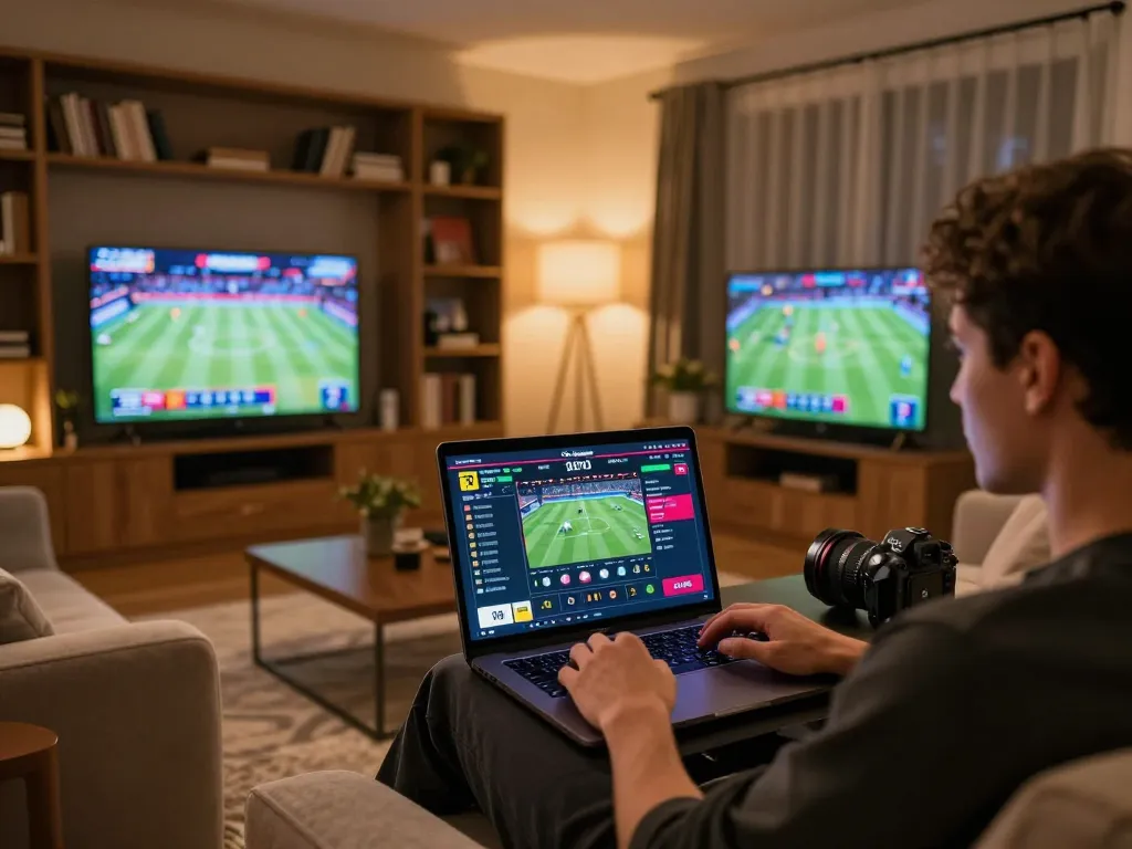 Player using the qh88go app for exciting online sports betting experience at home
