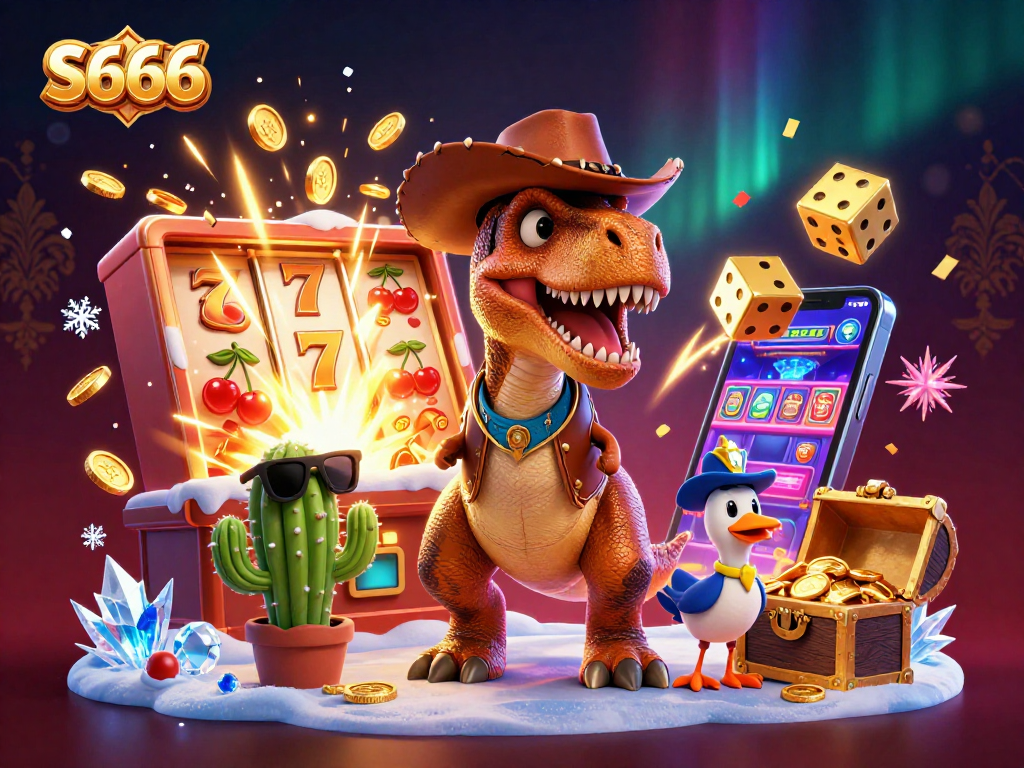 S666 engages players with a thrilling jackpot scene showcasing dynamic slot symbols and vibrant game elements.