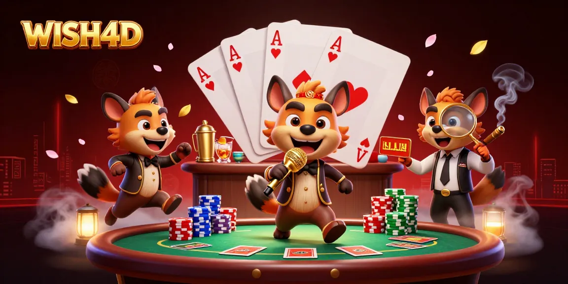 Join the fun at WISH4D while hyenas run a comedy casino club, mixing drinks and checking IDs!