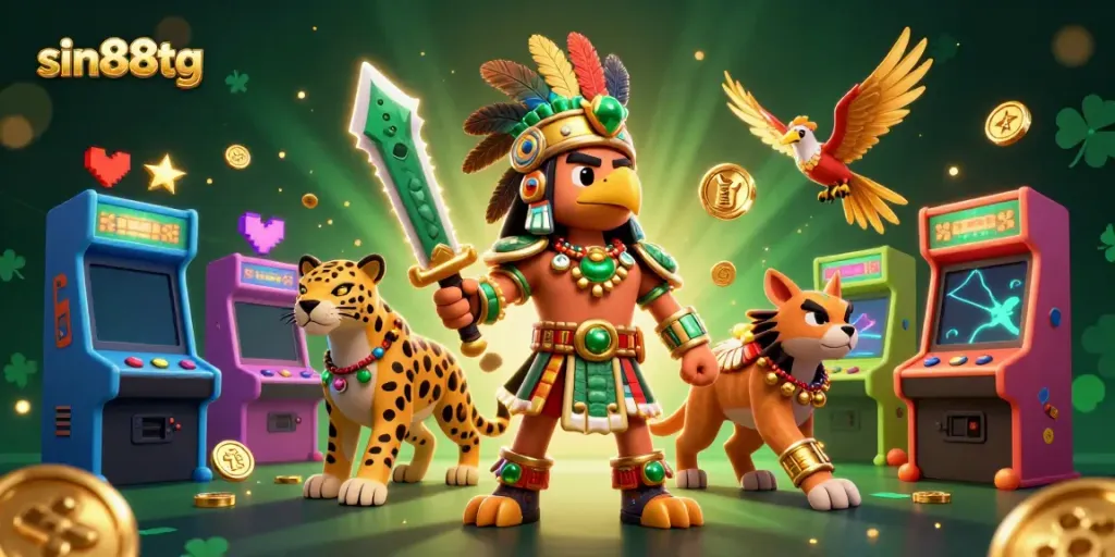 Engage in exciting gameplay at sin88tg with vibrant characters and casino elements illuminated.