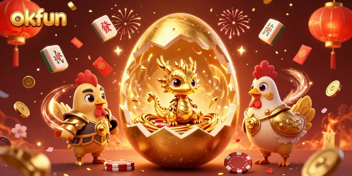 Experience the thrill of okfun as a golden dragon emerges from a vibrant casino treasure scene.