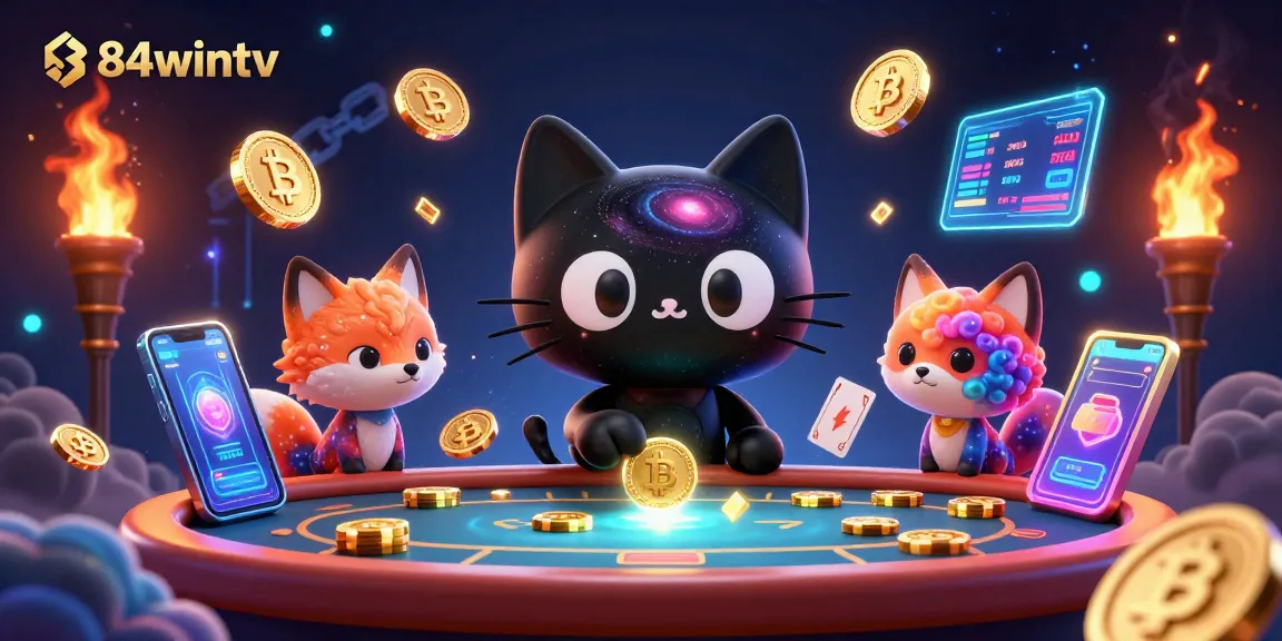 Experience thrilling gaming action at 84wintv with a cosmic casino scene featuring dynamic characters.