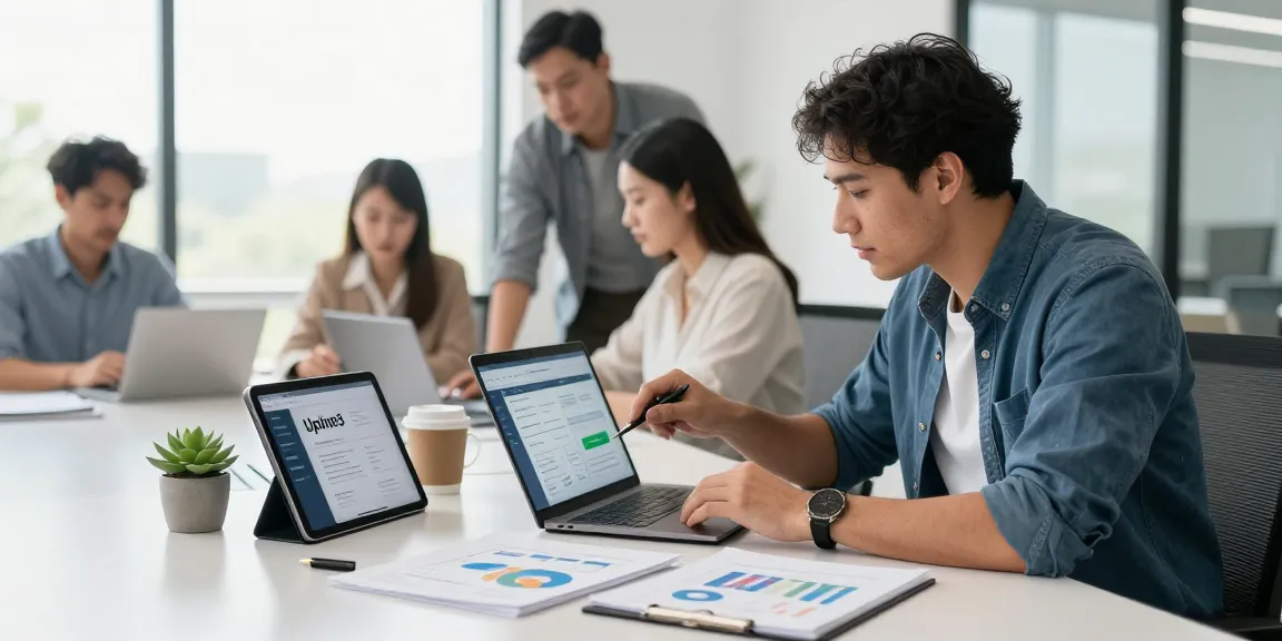 Entrepreneur analyzing XPAY33 strategies in a modern office setting.