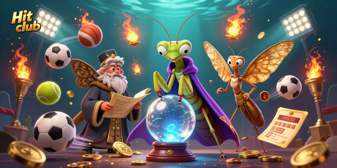 Engage with Hit club's vibrant 3D casino scene filled with fortune tellers and dynamic sports elements.
