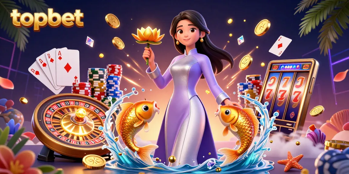 Experience topbet's vibrant gaming world with stunning visuals of interactive casino elements.