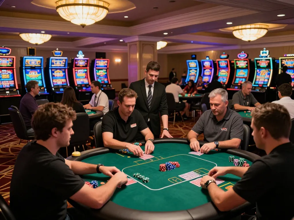 B52club poker players engaging in thrilling gameplay at a luxurious casino.