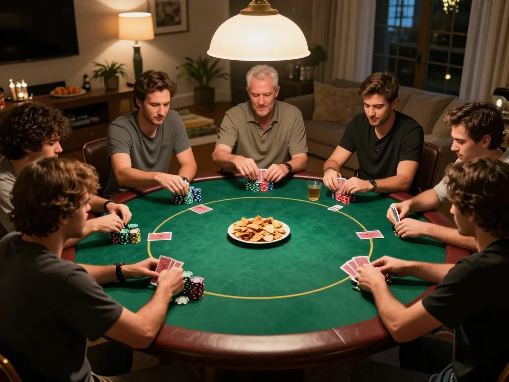 Players enjoying a Texas Hold'em game at home while using cm88 for strategic insights.