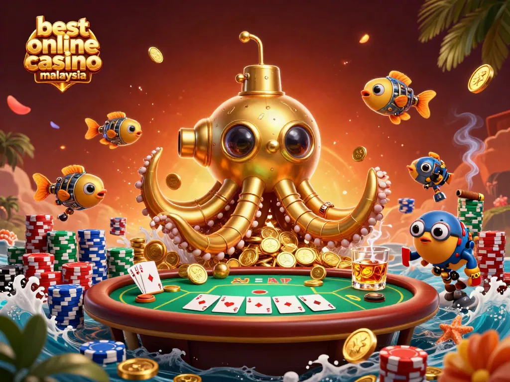 Experience the best online casino Malaysia with vibrant poker action and golden kraken adventure.