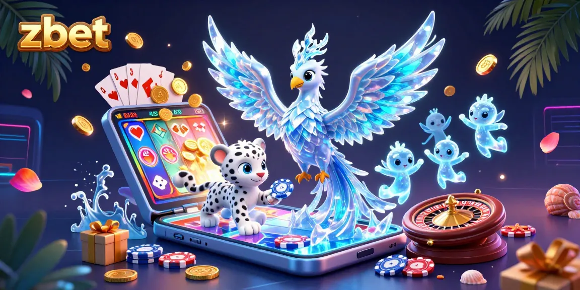 Win big with zbet in this mesmerizing ice-themed casino adventure illustration.
