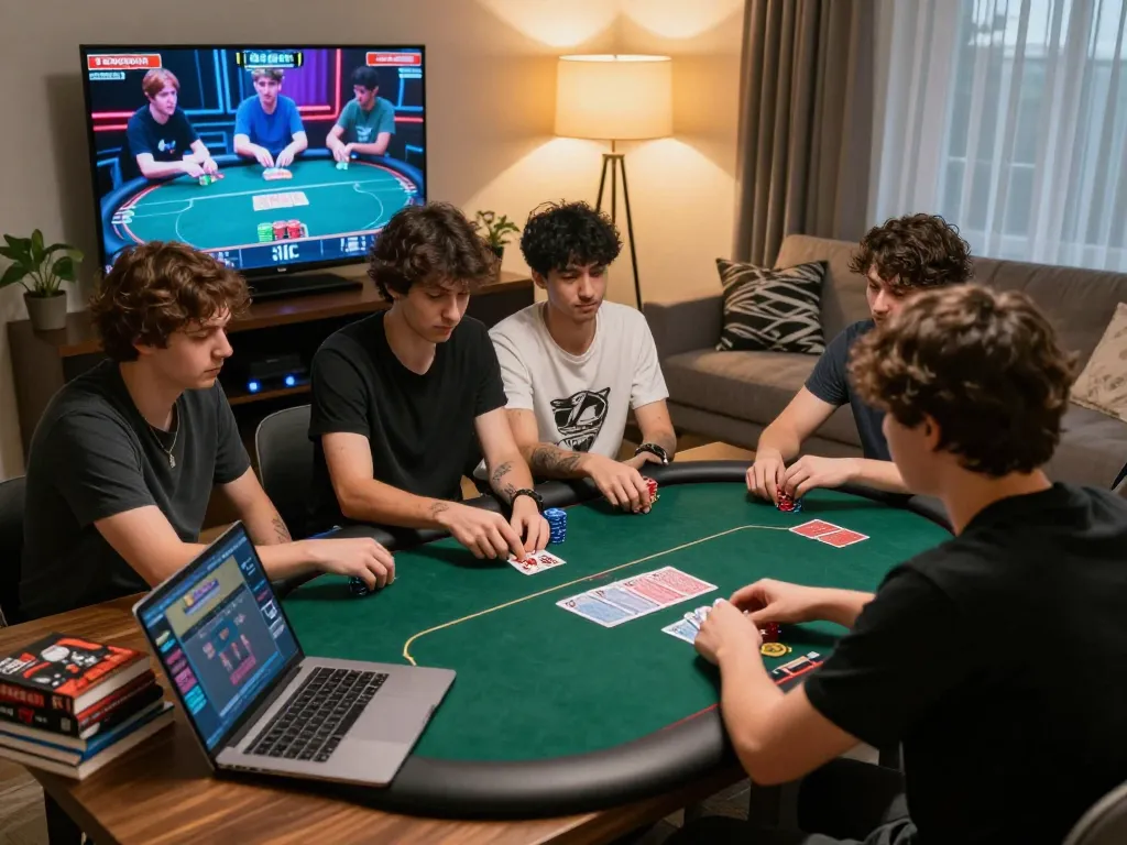 Engaged player strategizing in an online poker game on 789betcom's platform