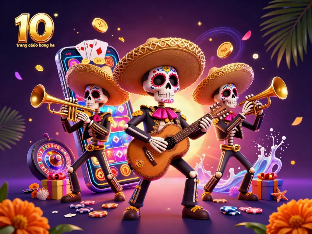 Các cược với 10 trang cá độ bóng đá tại một lễ hội sôi động với băng nhóm mariachi ngày chết thể hiện không khí tưng bừng.