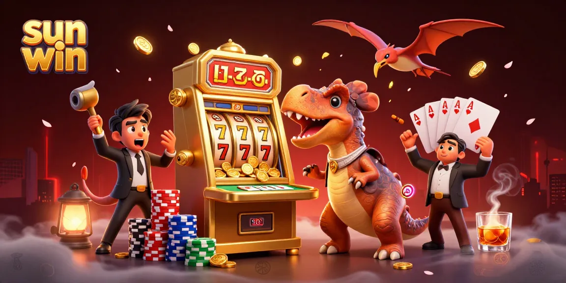Engaging scene illustrating sun win as animated dinosaurs bring excitement to online casino action.