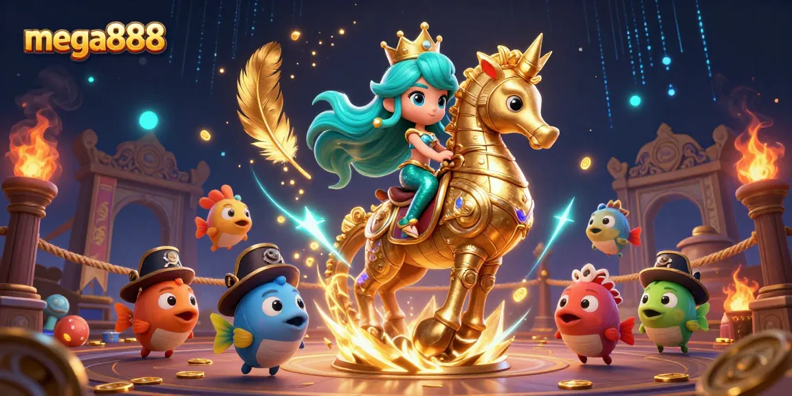 Experience mega888 thrills with a magical casino adventure featuring colorful mermaids and treasure!