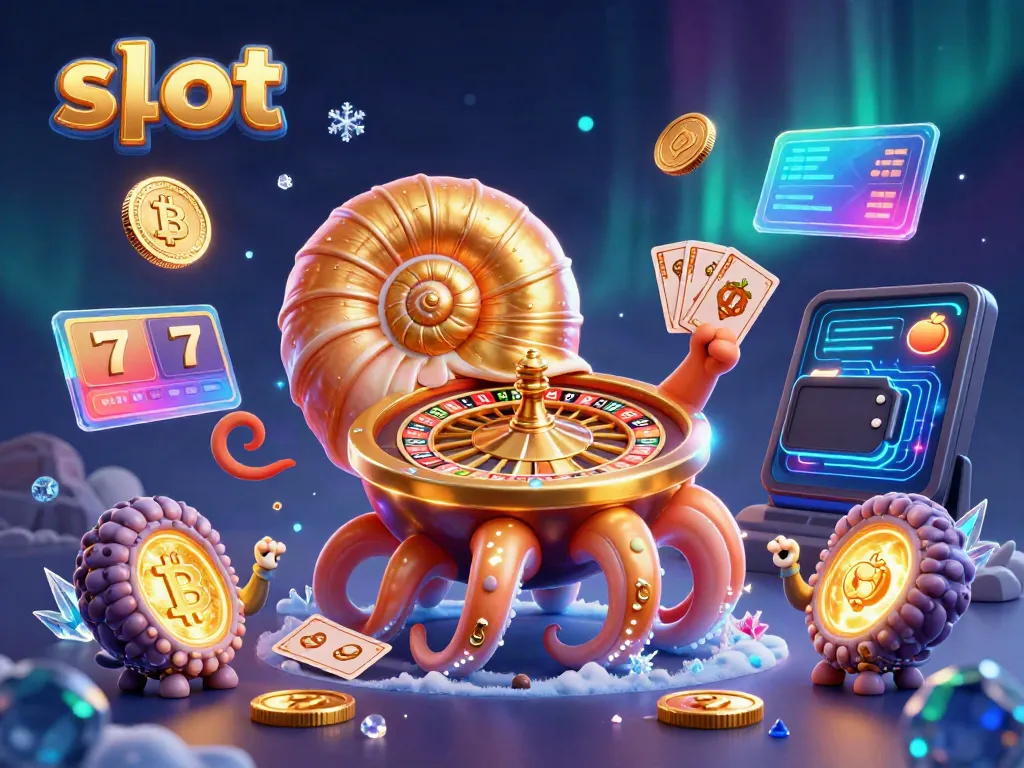Engage with slot-themed adventures and dynamic casino elements in a vibrant 3D illustration.