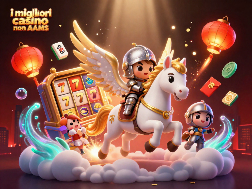 Gioca ai migliori casino non AAMS con una cavalcata celestiale tra simboli di slot e fortuna.