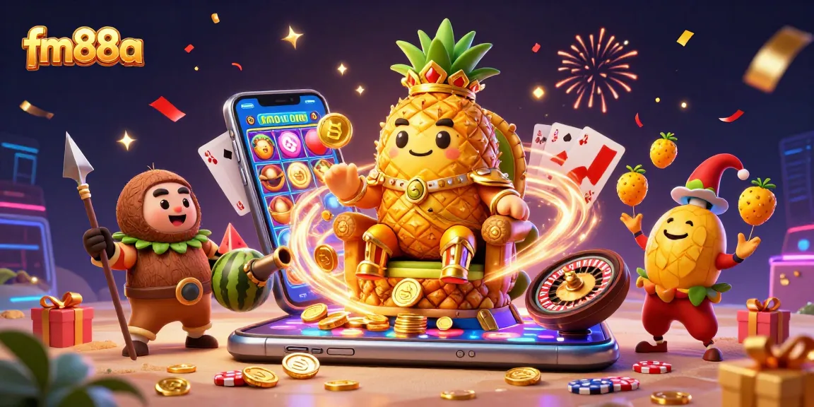 Experience big wins at fm88a with our vibrant 3D casino illustration showcasing exciting gaming elements.