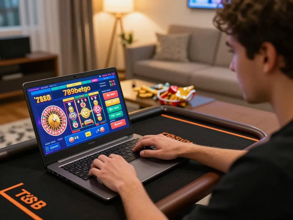 Engaged player participates in online gaming on 789betgo platform, showcasing dynamic roulette wheel interface.