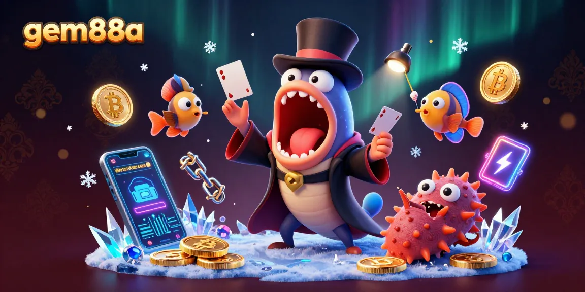 Experience thrilling card tricks in gem88a's vibrant underwater casino scene.