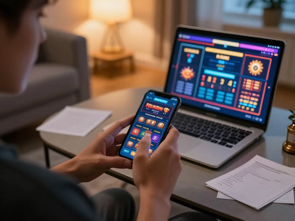 Experience online gambling with a vibrant setup engaging with worldharpday on mobile casino app.