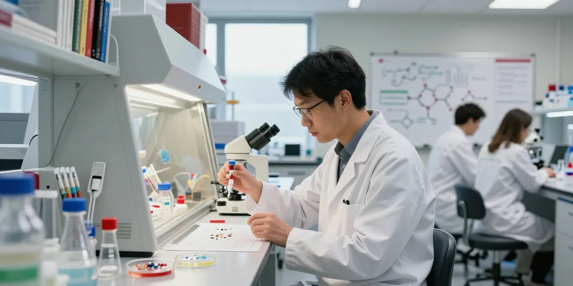 Canadian retatrutide supplier laboratory technician analyzing research samples in a modern lab.