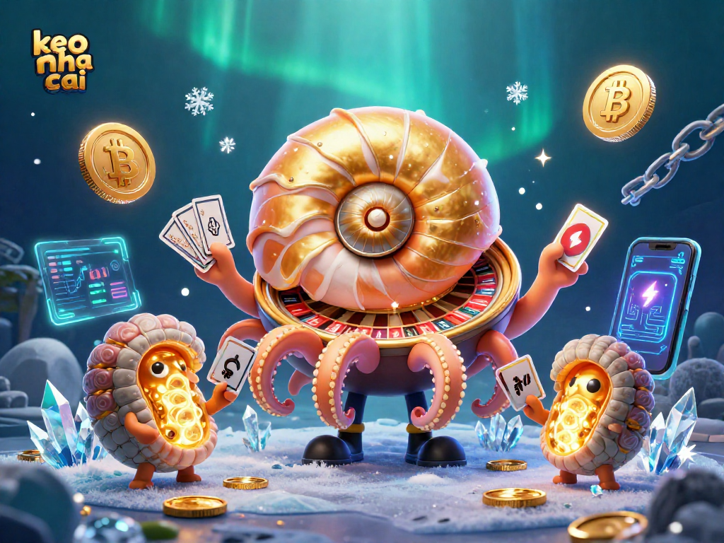 Engage in exciting crypto games at keo nha cai with a vibrant 3D scene featuring casino elements.